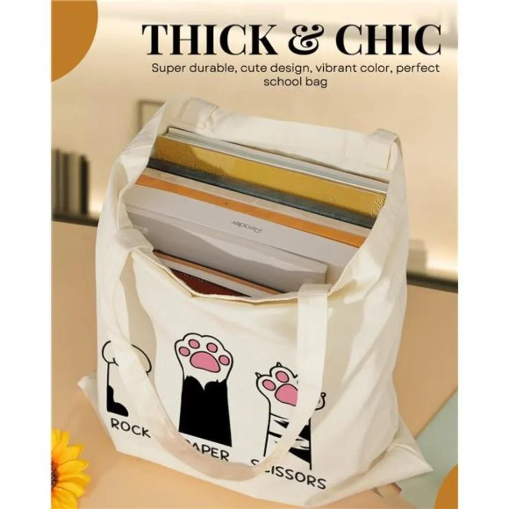 Tote Bag  canvas Tote Shoulder Book Bag Shopping bag - Picture 5 of 6